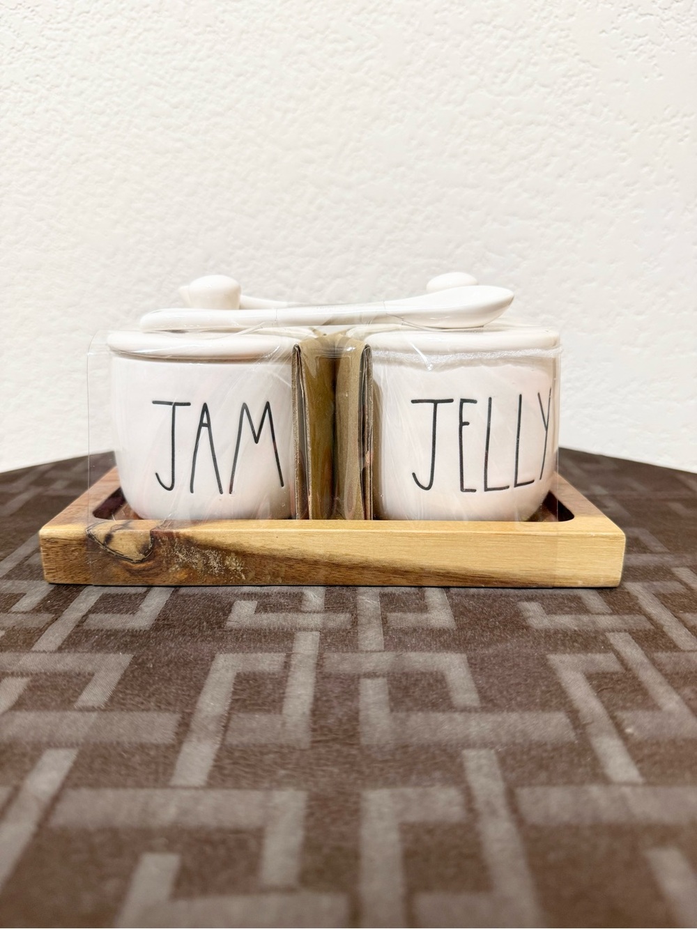 Rae Dunn JAM & JELLY jars set w/ spoons